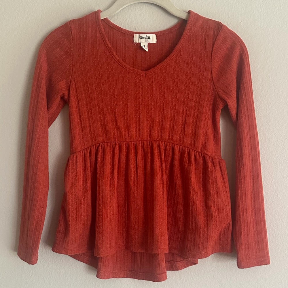 Speechless Red Long Sleeve Kids Top